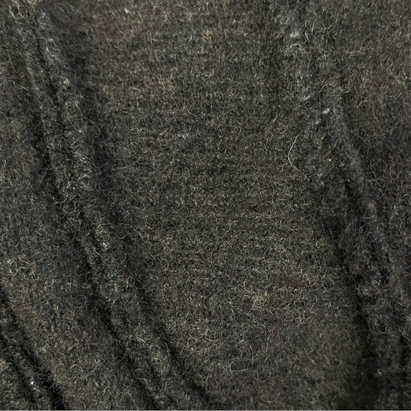 Brown Wool Maxi Sweater Skirt Boho Luxe Warm Knit Women's Italian Asymmetrical - Picture 7 of 14